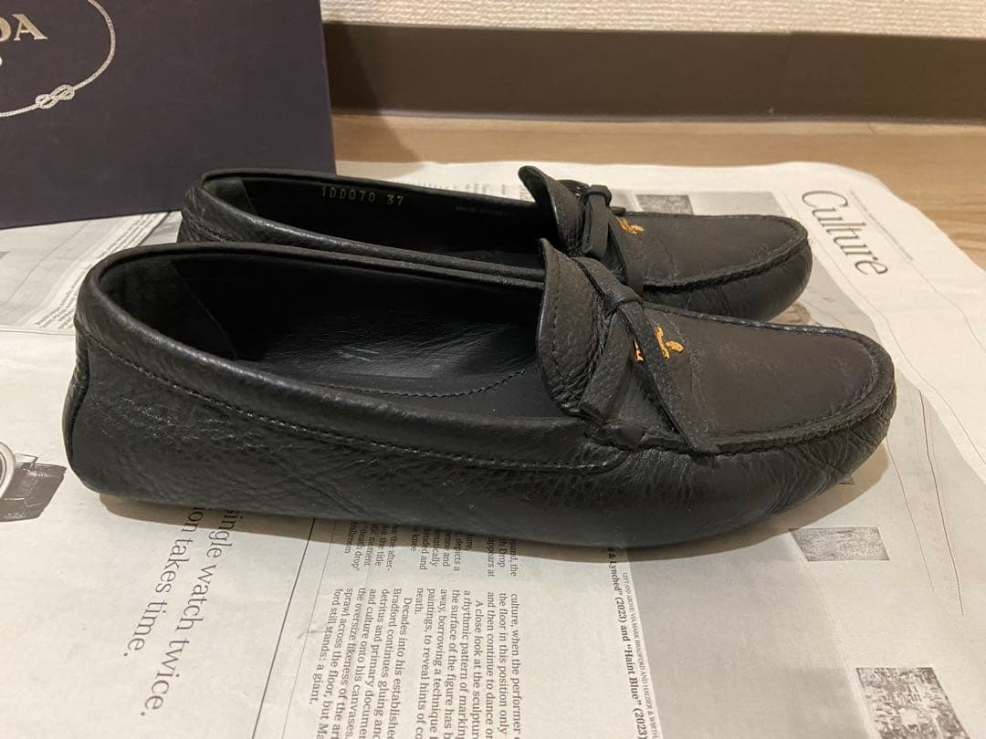 PRADA プラダ レザー ドライビングシューズ パンプス ブラック 37