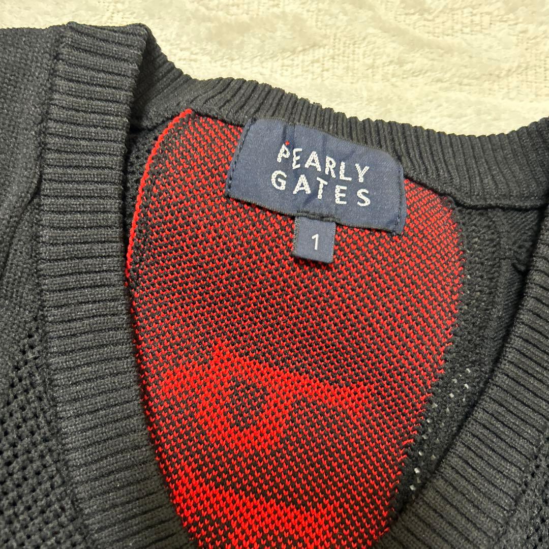 美品　PEARLY GATES 1サイズ ケーブル編み ノースリーブベスト