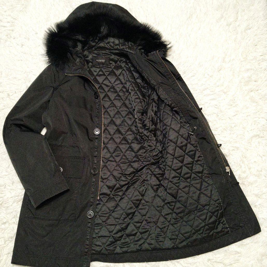 【美品】バーバリーブラックレーベル☆2way ファー　ミリタリー　モッズ　コート