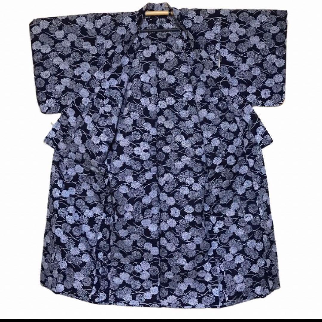 ご提案価格にてご案内です　浴衣 本染め 大菊 露芝 レトロモダン 高級浴衣 木綿