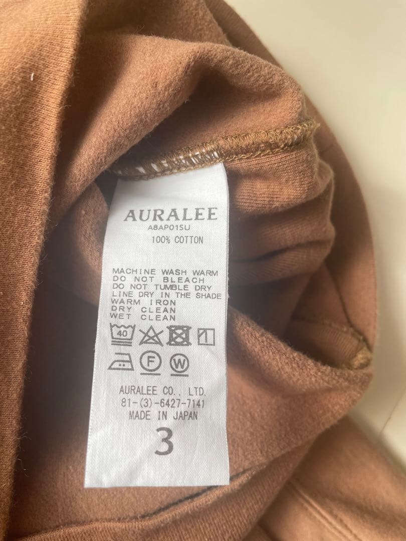AURALEE SUPER HIGH GAUGE SWEAT P/O ブラウン3