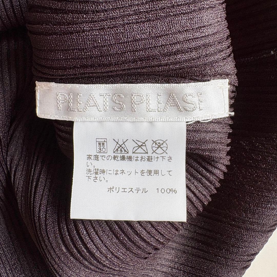 PLEATS PLEASE ハイネックプリーツトップス ダークブラウン 3