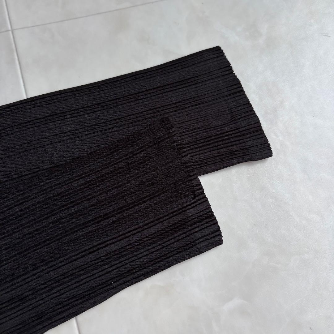 PLEATS PLEASE ハイネックプリーツトップス ダークブラウン 3