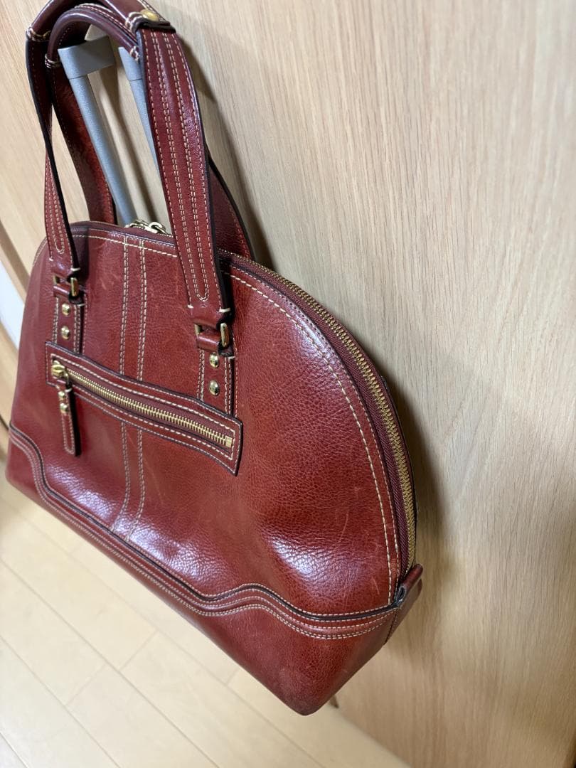 COACH レザー ビジネスバッグ レッド ZB0043