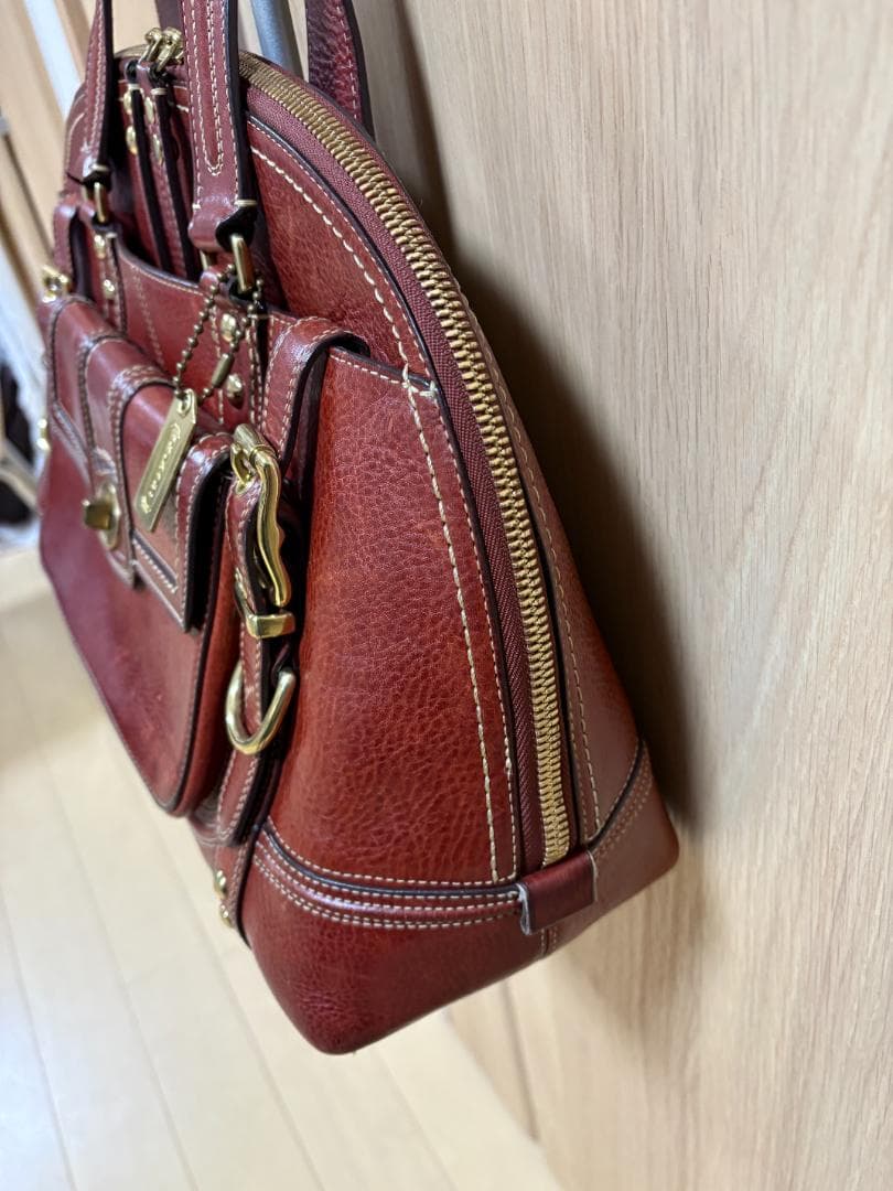 COACH レザー ビジネスバッグ レッド ZB0043