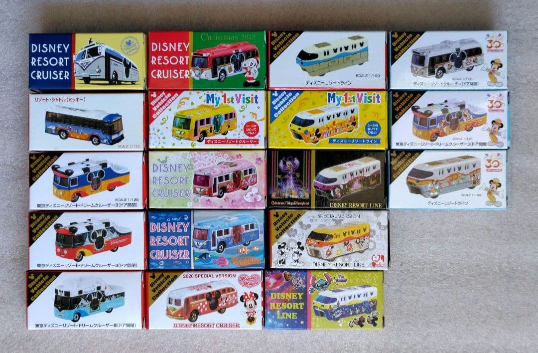 【未使用】トミカ　ディズニーリゾートクルーザー＆リゾートライン　18台