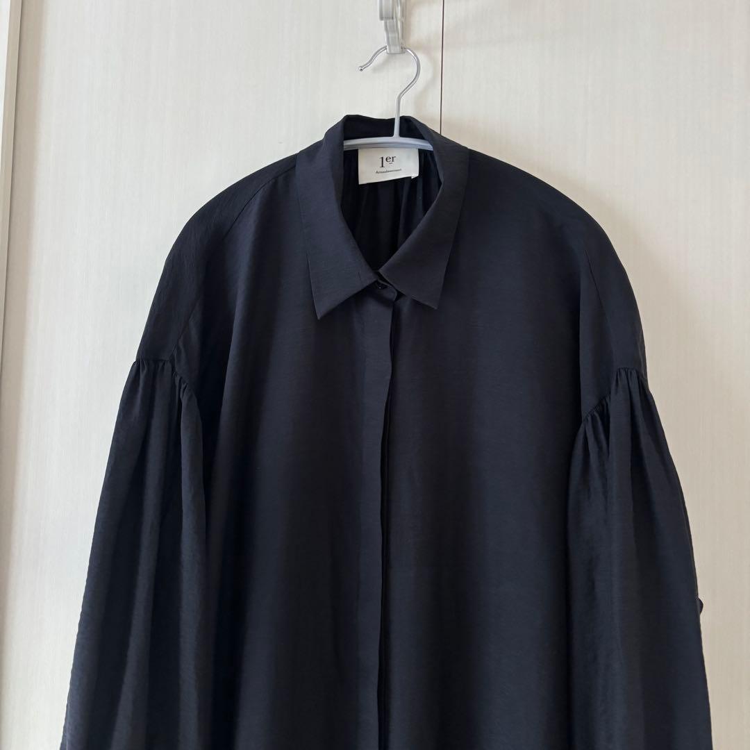 1er Arrondissement シャツワンピース ロング マキシ ネイビー