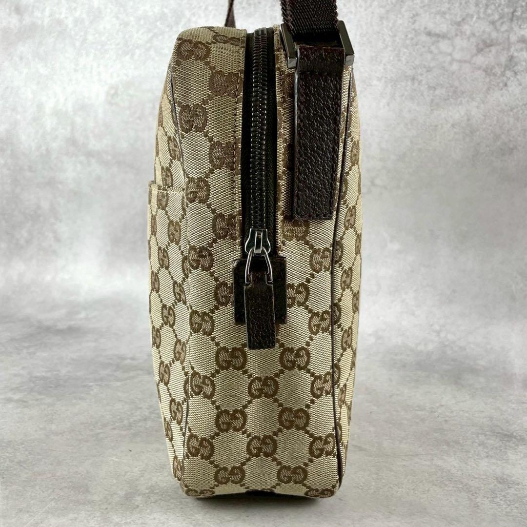 美品/保存袋付 グッチ GGスプリーム ショルダーバッグ PVC ベージュ 総柄