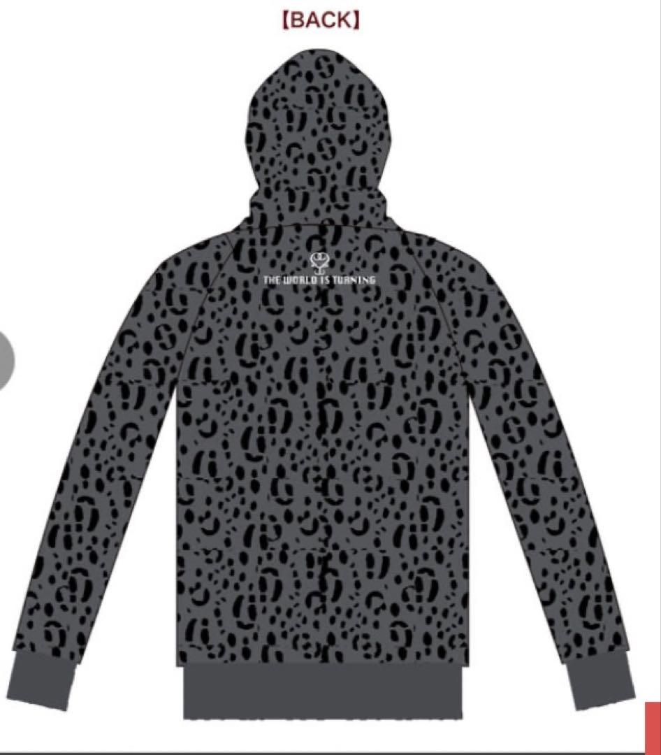 m*f様 藤井フミヤ　ヒョウ柄フード付きパーカー グレー