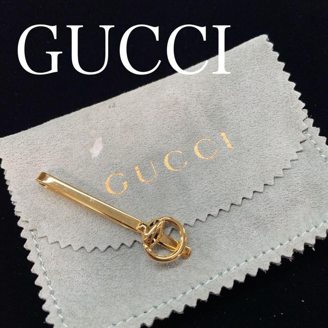 3964 美品 オールドグッチ ヴィンテージ ネクタイピン ゴールドカラー