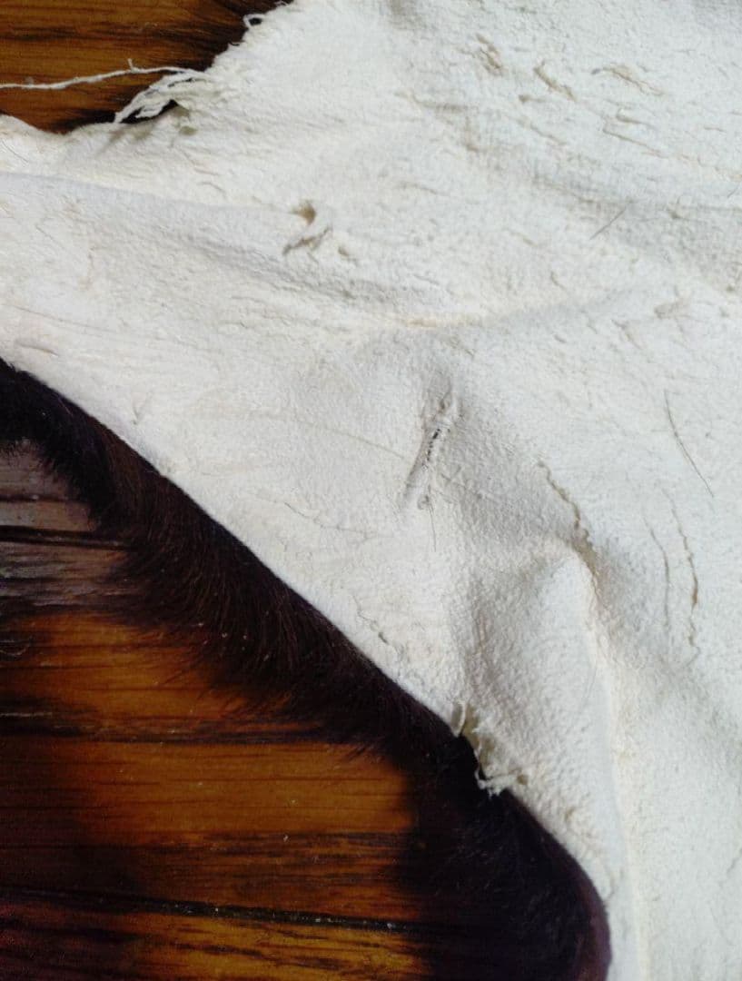 ヤギ　毛皮　ラグ　約70×90cm　ウサギの毛皮 管理番号3