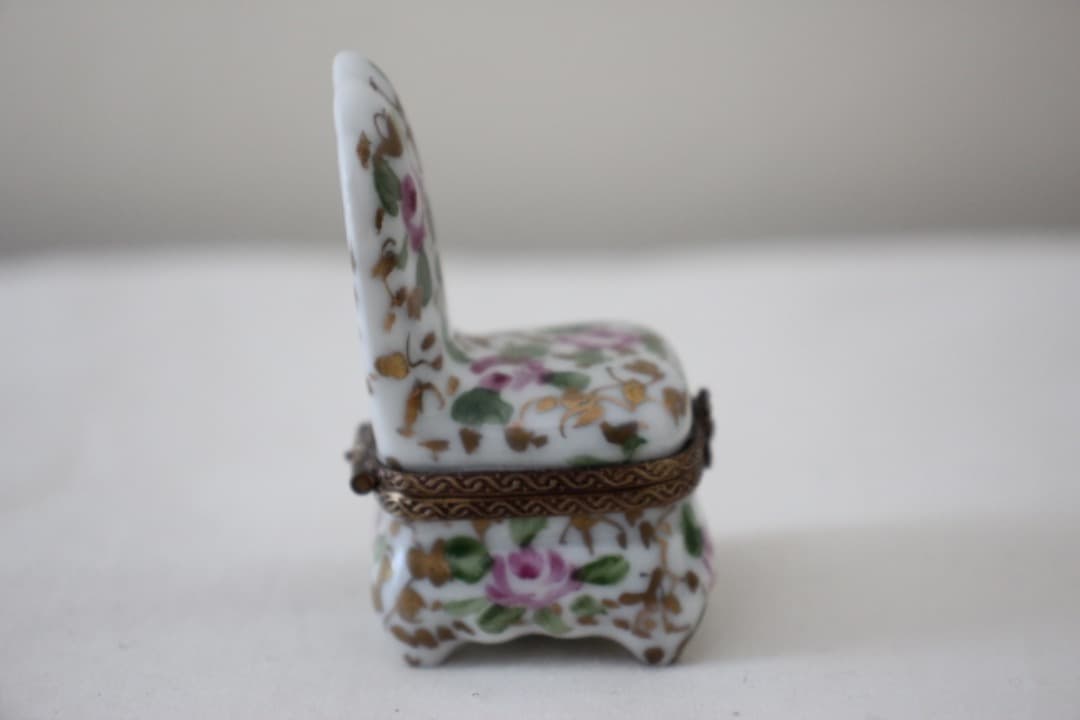 フランス　リモージュボックス　椅子　ピルケース　小物入れ
