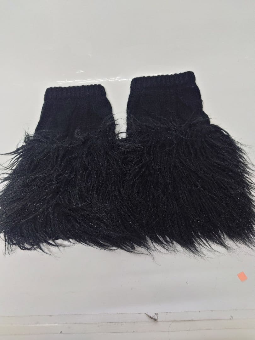 【Y2K】d.i.aレッグウォーマー　BLACK　ふわふわ