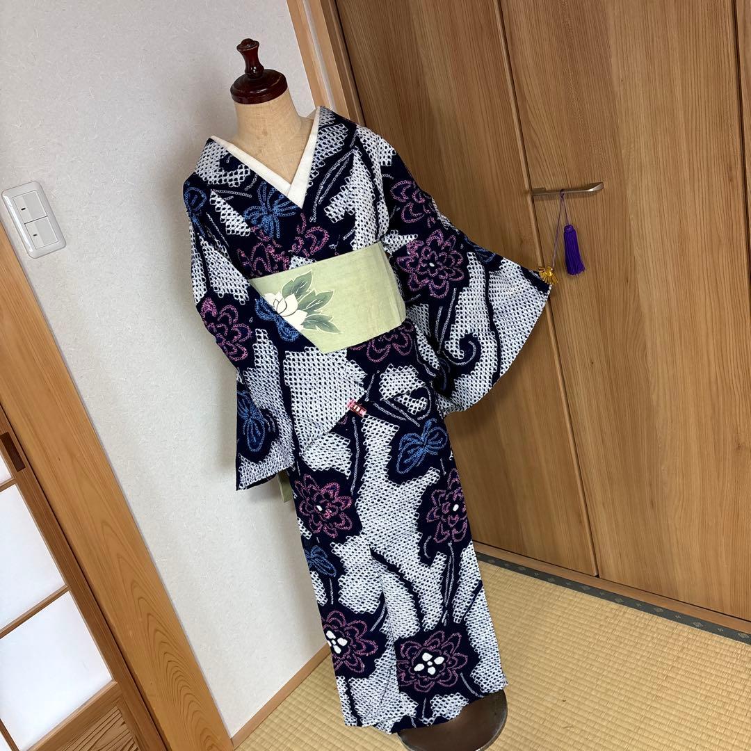 お花と蝶々♡有松絞り(^^)