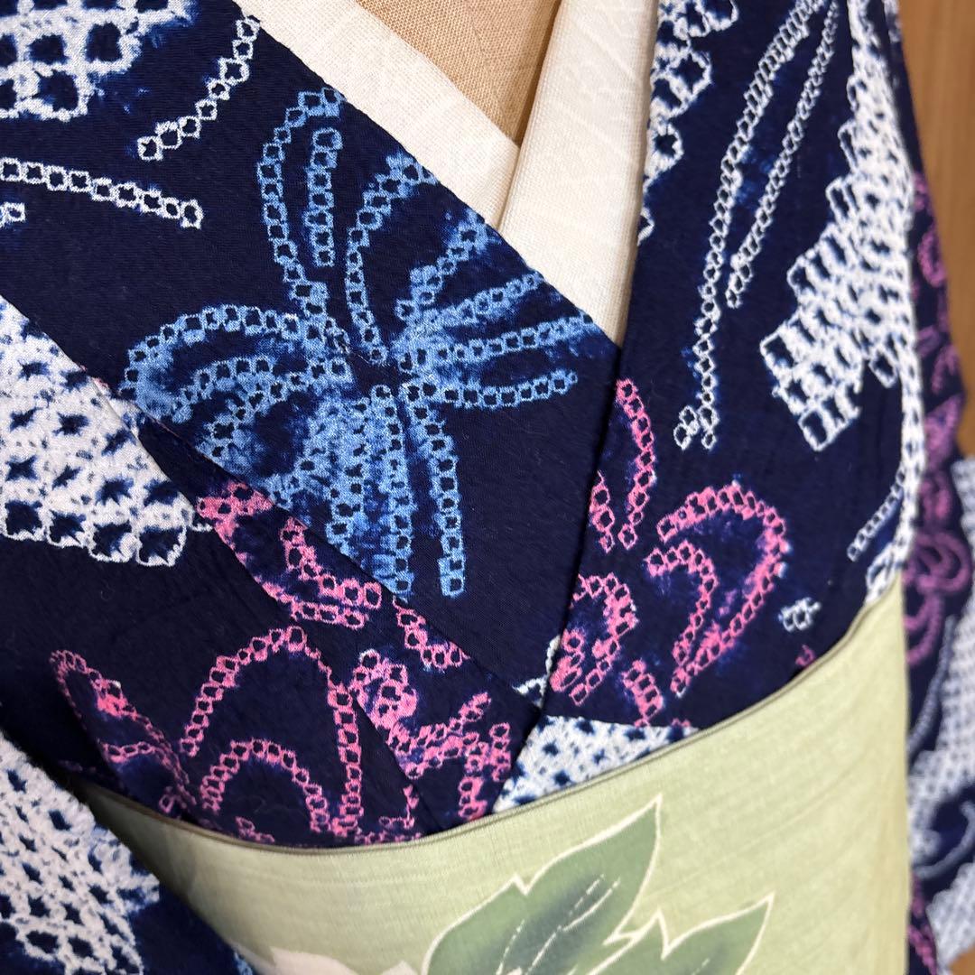 お花と蝶々♡有松絞り(^^)