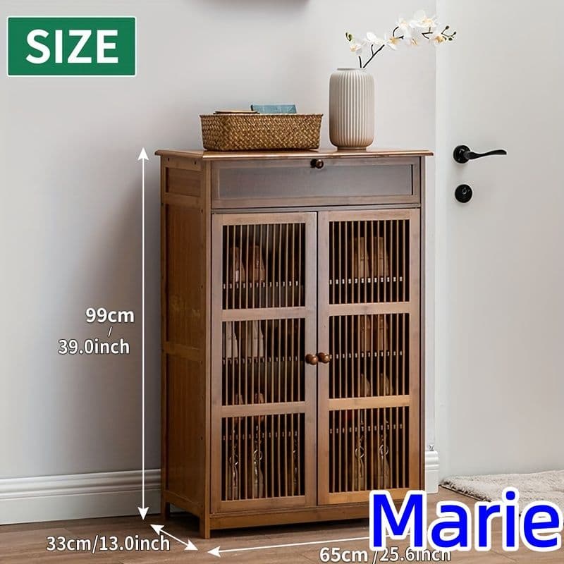 ビミティモダンシューズラック ルーバードア 通気性 小スペース最適