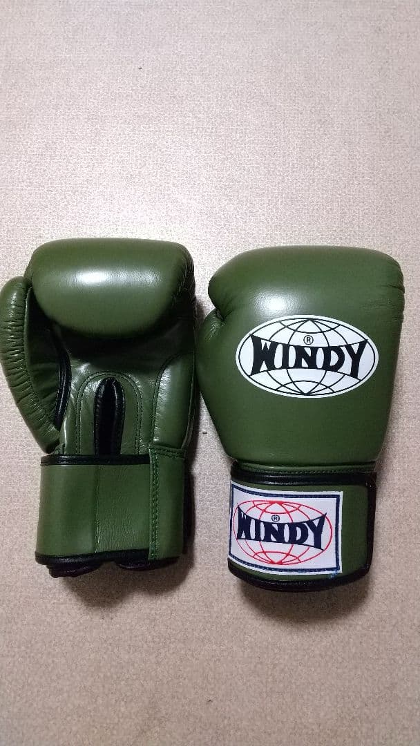 本革製WINDYボクシンググローブ 12oz オリーブグリーン