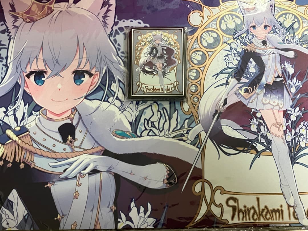 混沌の女神様　ミュシャ風　スリーブ　プレイマット　白上フブキ