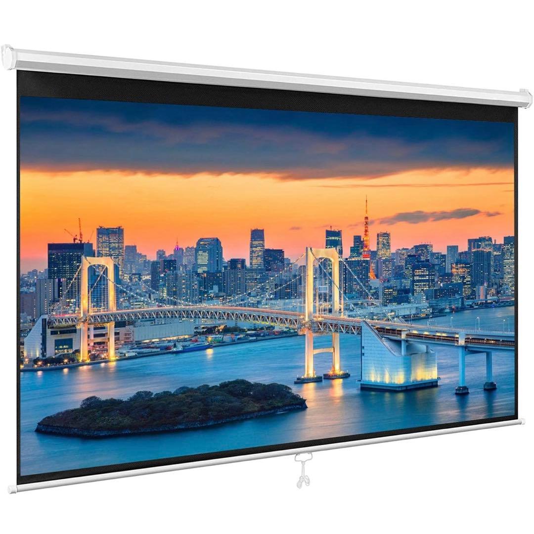 プロジェクター スクリーン 84インチ 4：3 4K フルハイビジョン 壁掛け