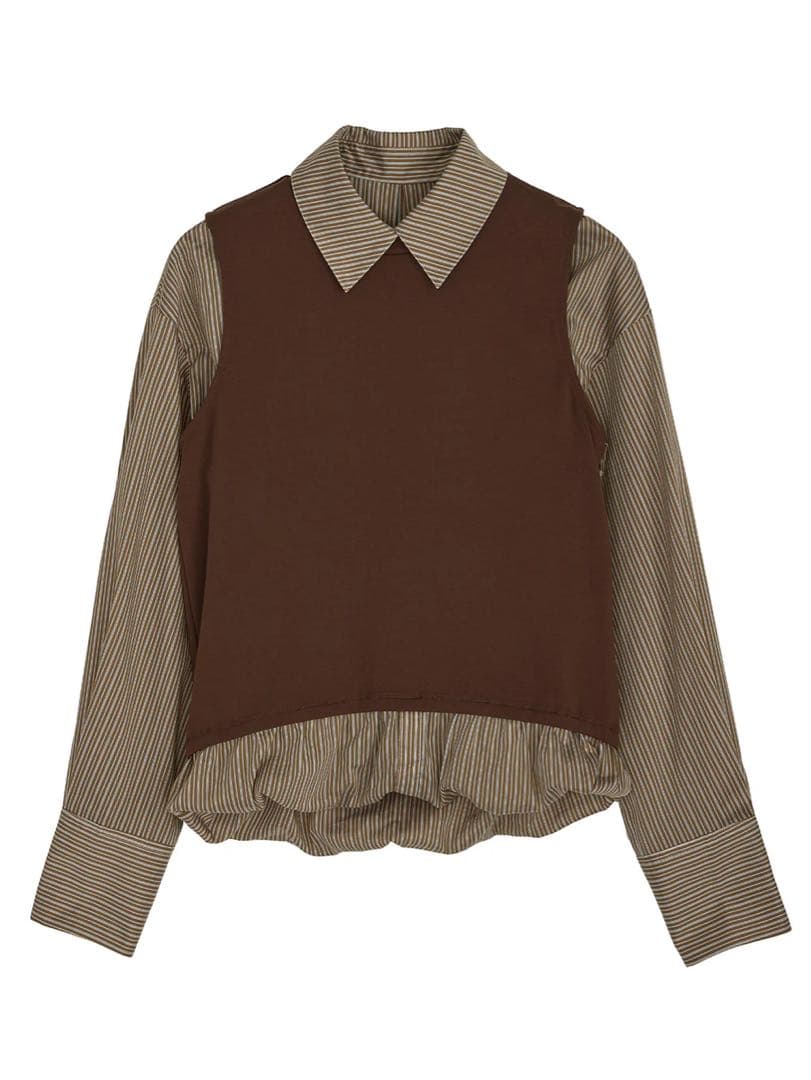 新品Ameri STRIPE INVERSION SHIRT TOP