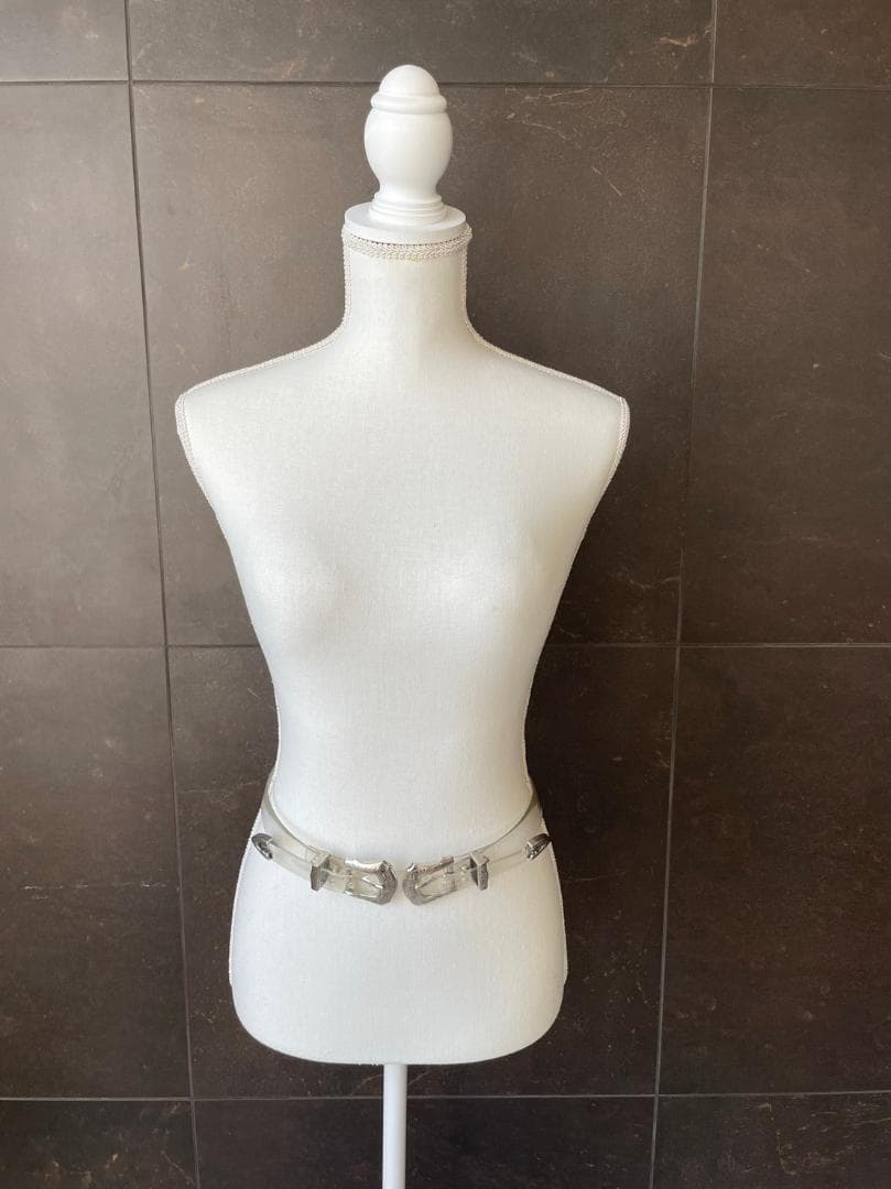 TOGA PULLA ベルト サイズ不明 クリア×シルバー金具