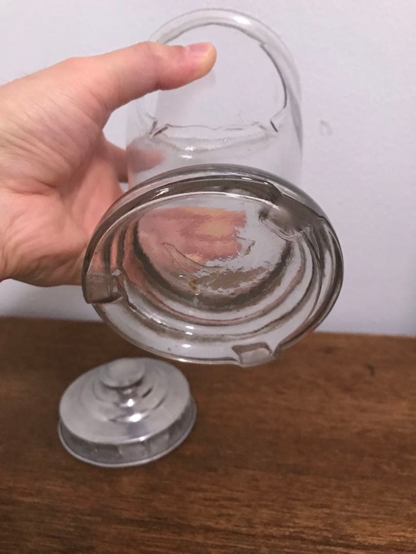 戦前 希少 昭和 瓶 ガラス瓶 脚付き 気泡 古ガラス 古道具 アンティーク