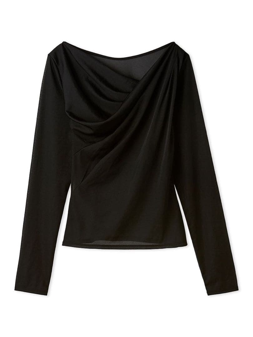 FRAY I.D シアードレープカットソー(ブラック)