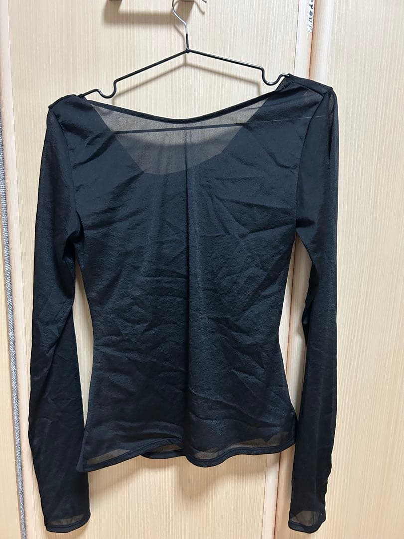 FRAY I.D シアードレープカットソー(ブラック)