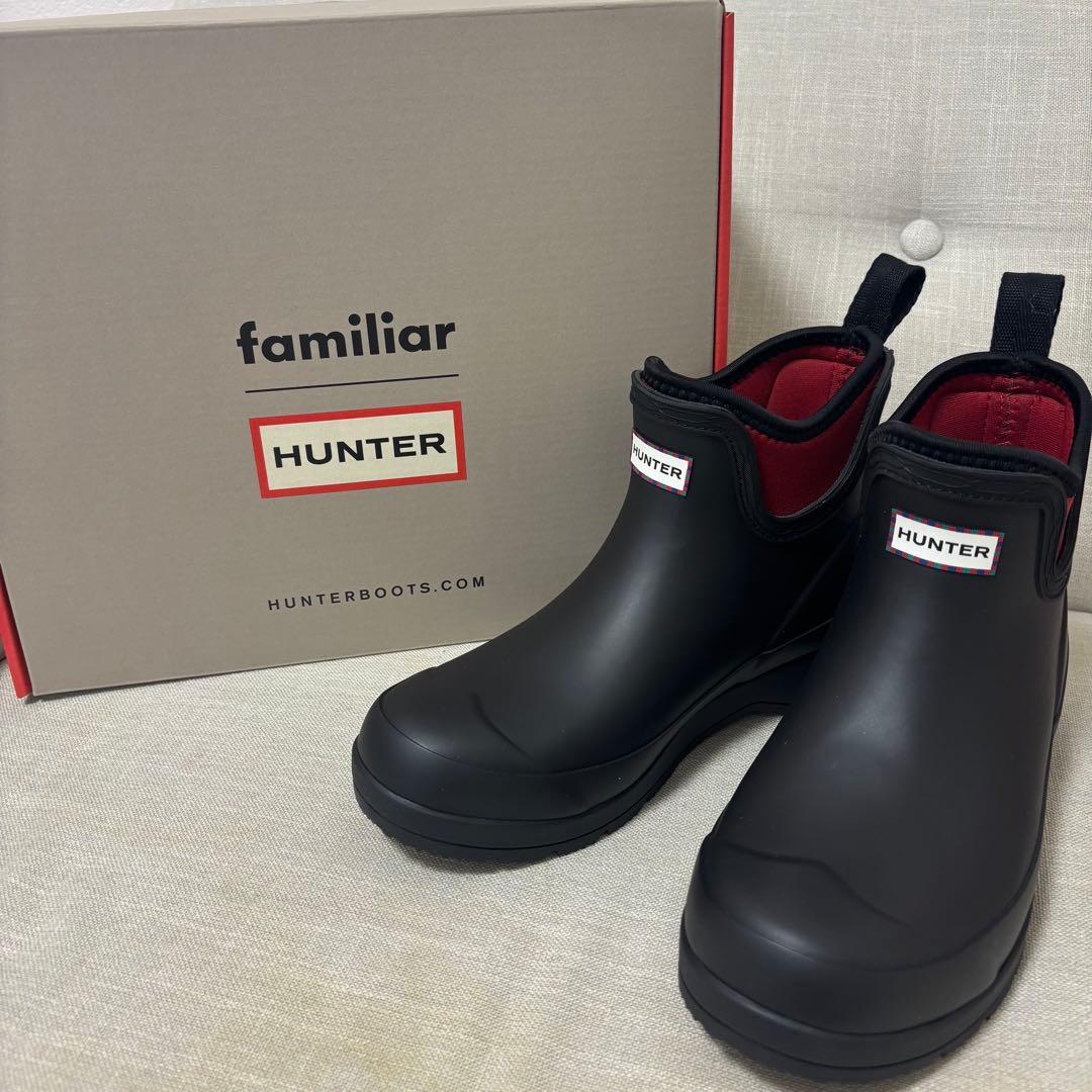 新品　HUNTER×familiar レインブーツ