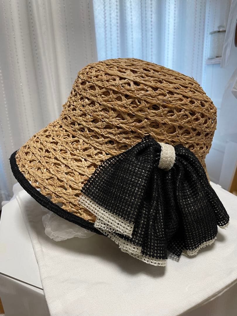 ✨新品未使用タグ付き　CA4LAカシラ　ラフィア　リボンハット