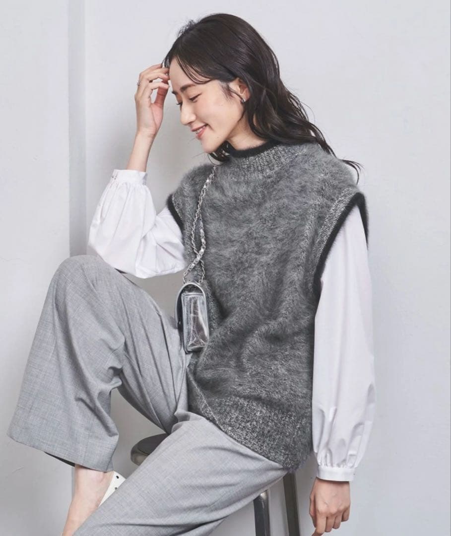 極美品UNITED ARROWS フォックス カシミヤ ハイネック ニットベスト