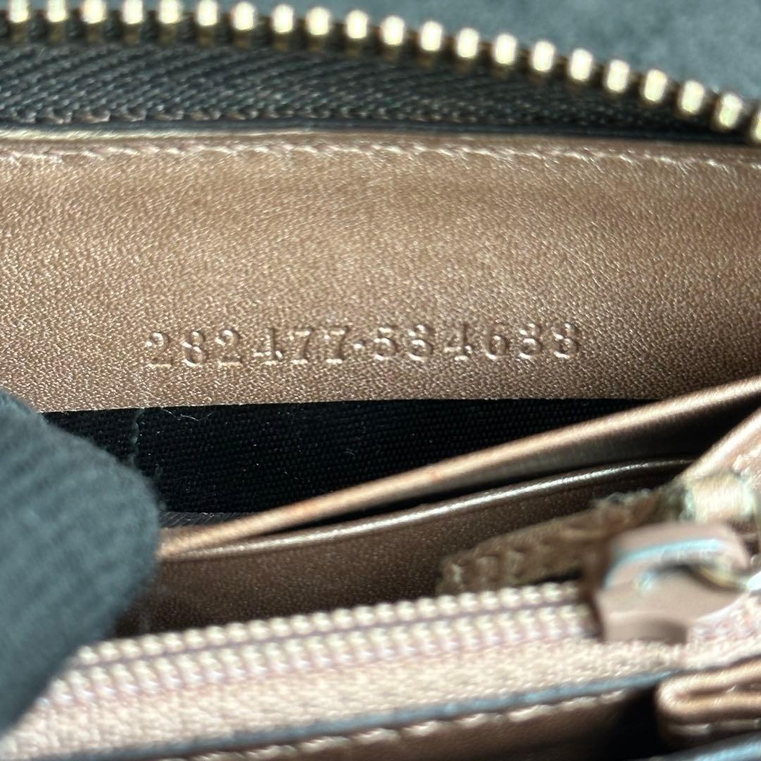 GUCCI GG シマ ラブリーハート レザー 長財布　ラウンドジップ　黒