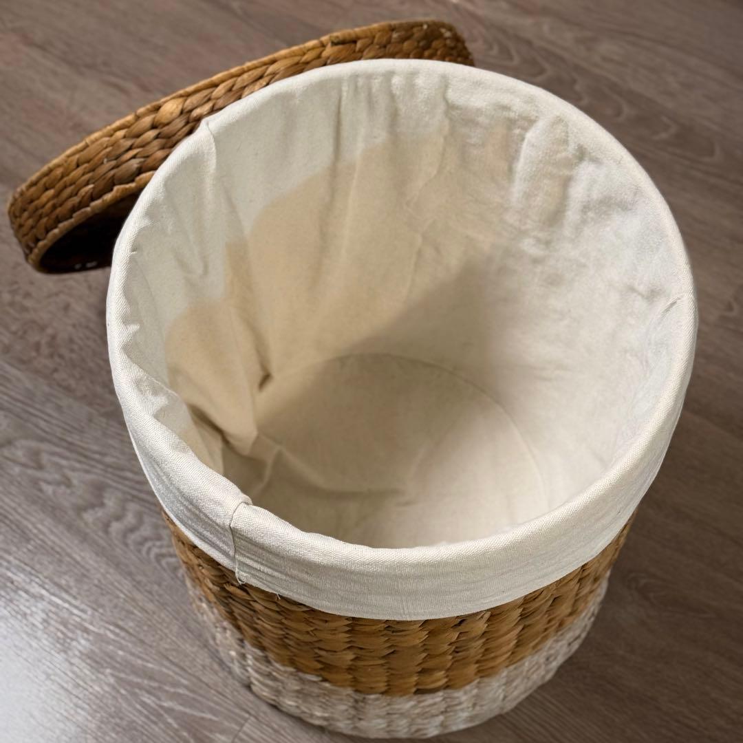 ZARA ザラホーム/蓋付きラウンドバスケット/収納かご/おしゃれ