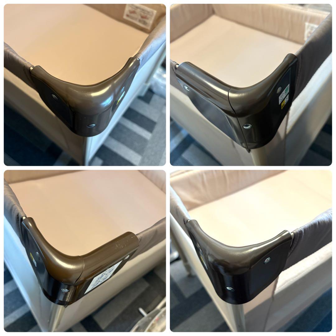 美品✨Aprica ココネルエアー 折り畳み ベビーベッド ココア 66047