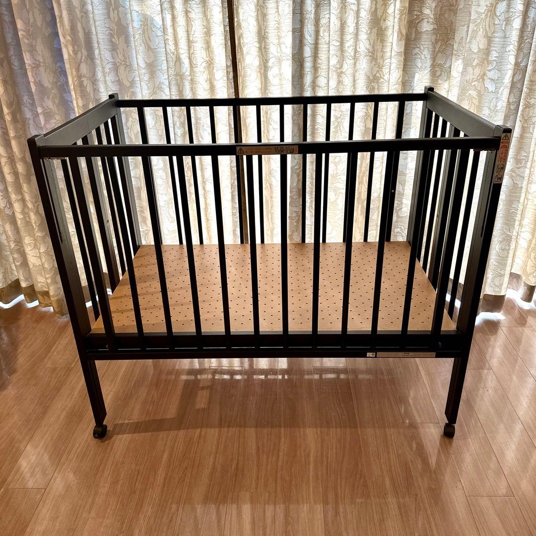 石崎家具 ワンタッチハイベッド スリーピー COOL ベビーベッドブラウン