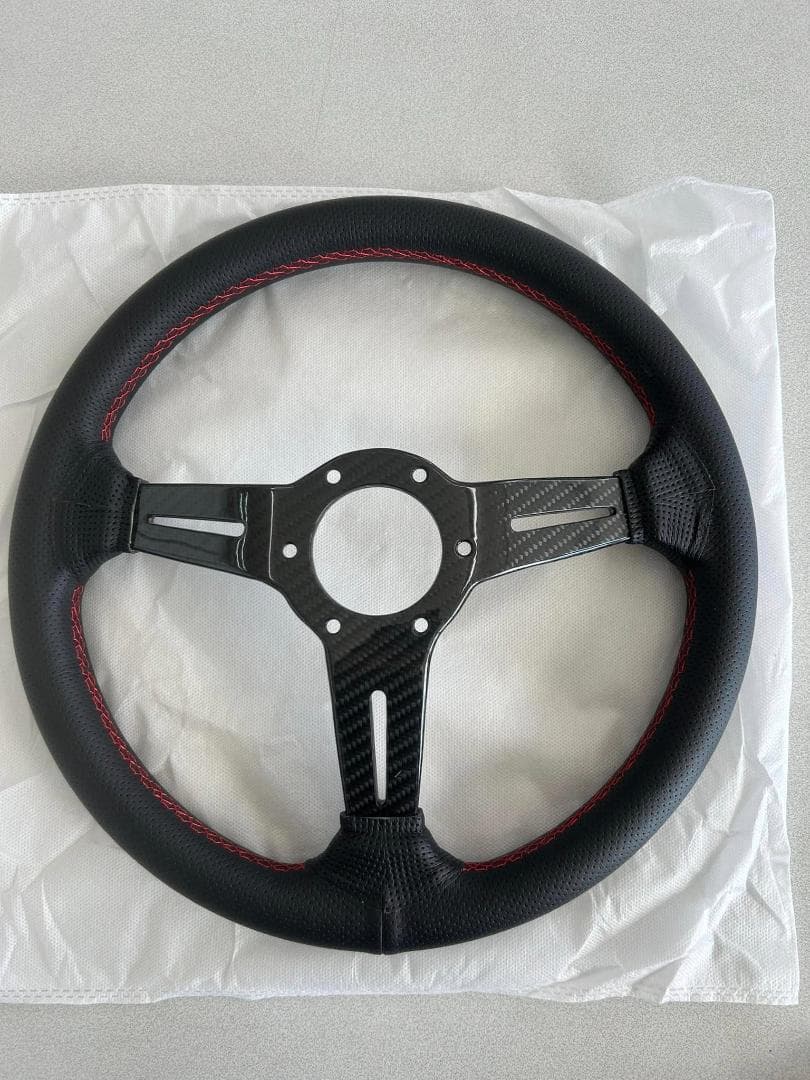 ステアリング ブラック リアルカーボンスポーク 未使用 USDM JDM