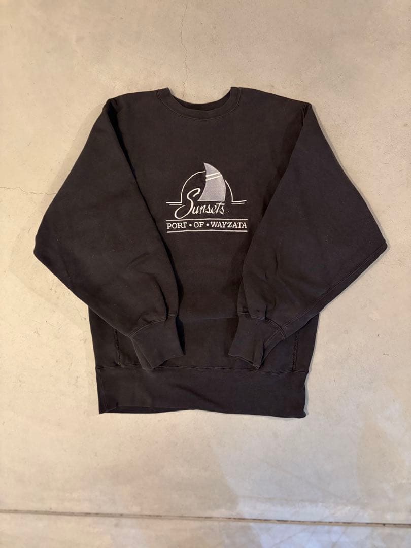 90s チャンピオンリバースウィーブ usa製 XL ブラック　ウェイサタ港