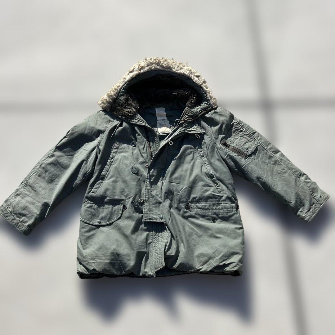 80s N-3B ヴィンテージUSA製サイズL ミリタリージャケットバイカー防寒