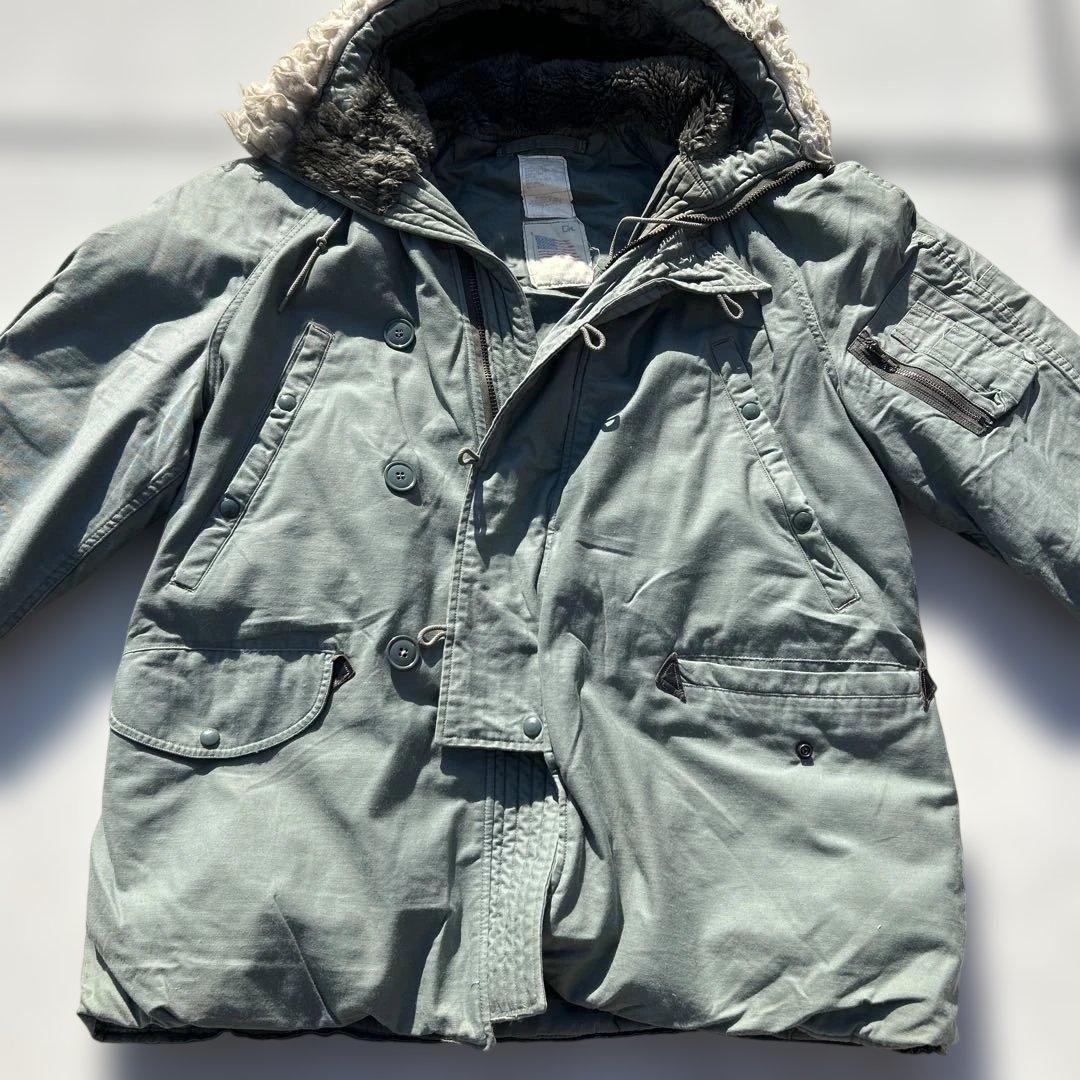 80s N-3B ヴィンテージUSA製サイズL ミリタリージャケットバイカー防寒