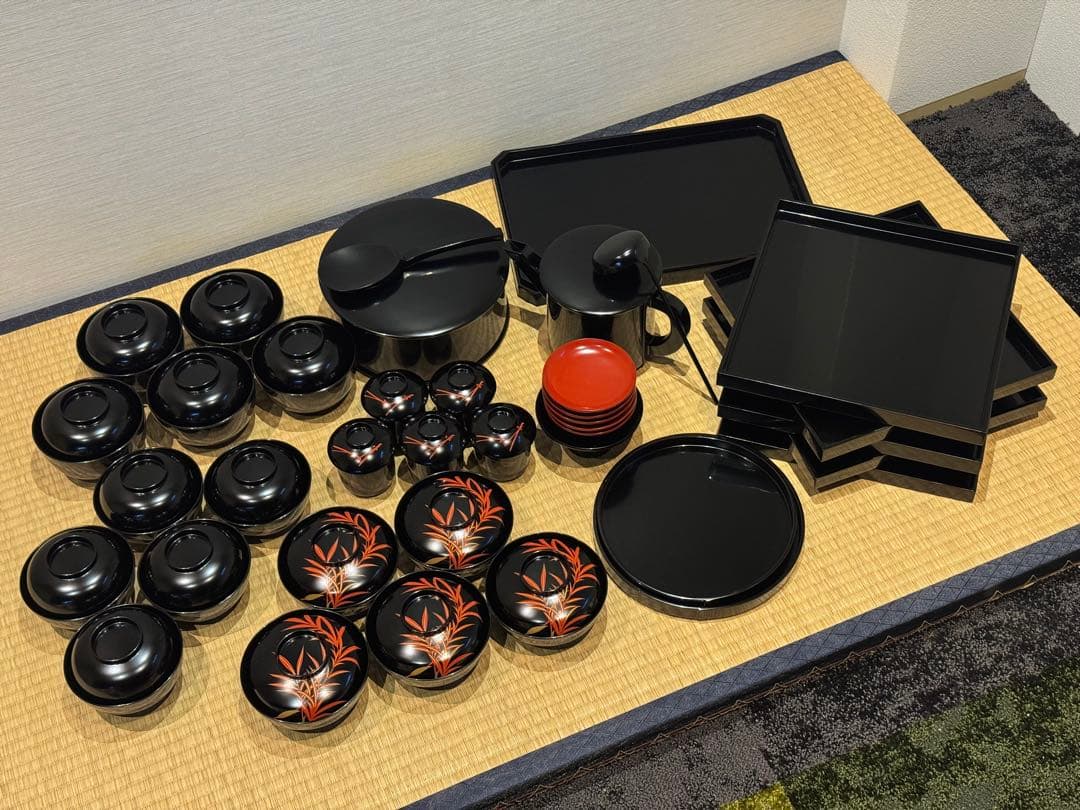 輪島塗 塗師 角藤弘悦 懐石道具 五客揃 共箱 引き盃 盃台 椀 茶懐石一式