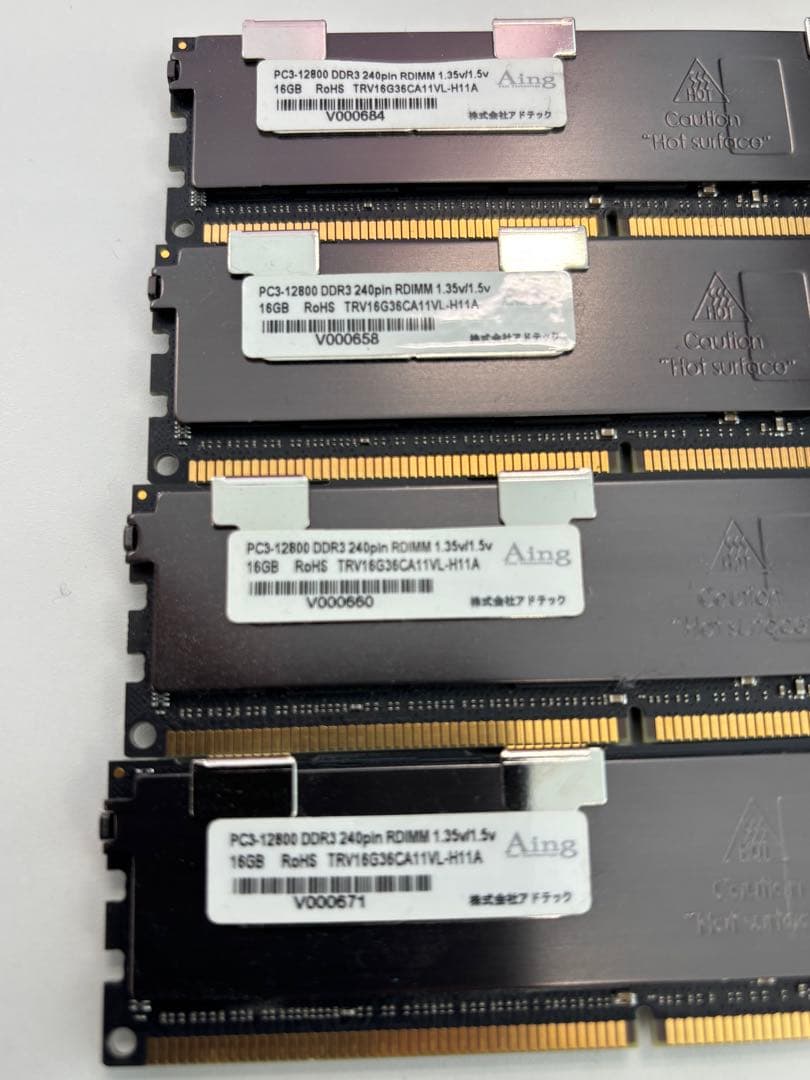 アドテック PC3 12800 DDR3 16GB RDIMM 合計64GB