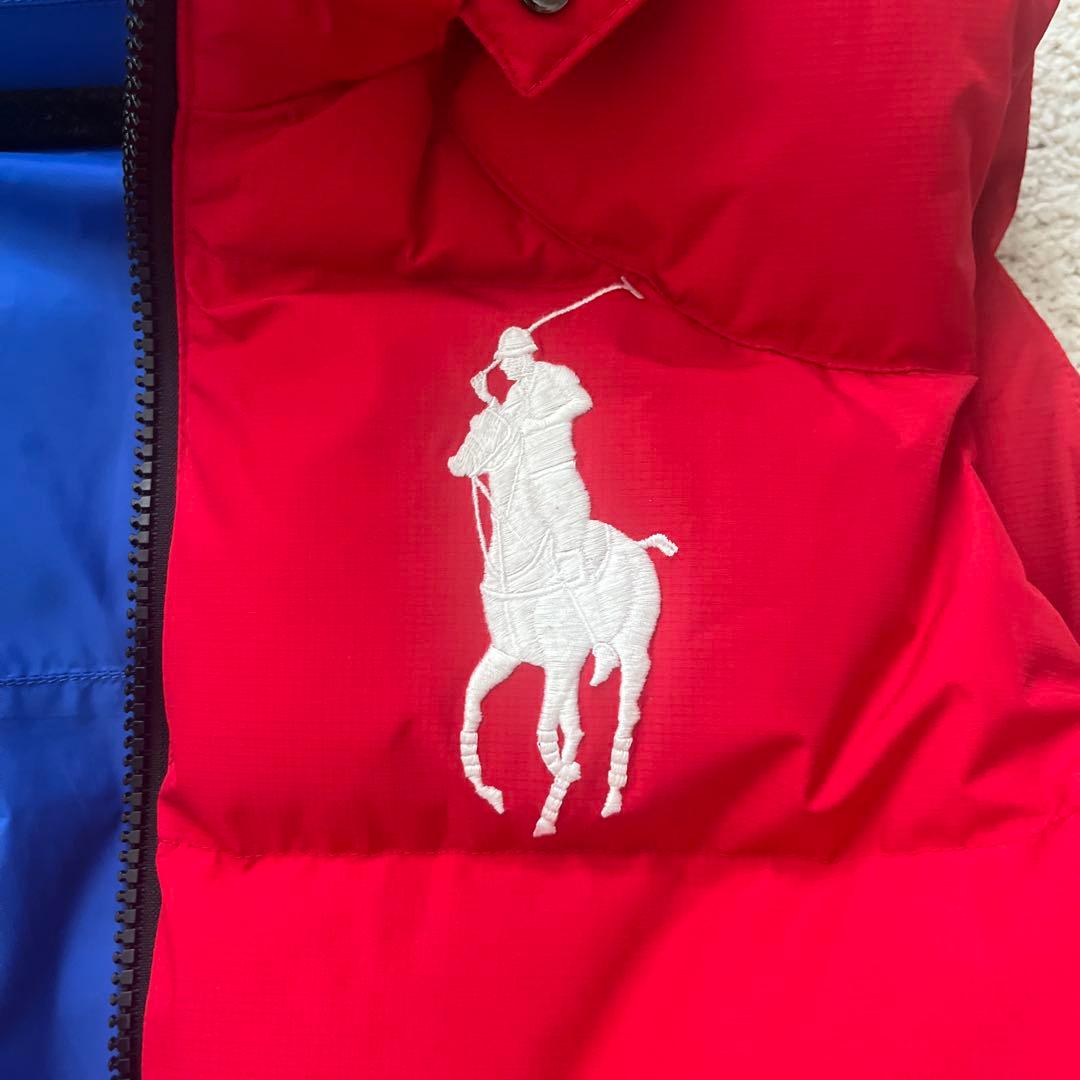 ラルフローレン　Polo Ralph Lauren 赤 フード付ダウンベスト M