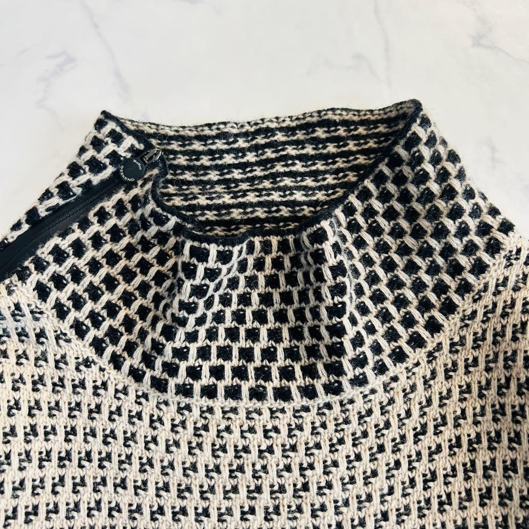 【雑誌掲載】マックスマーラ ピュアヴァージンウール ニットワンピース モノトーン