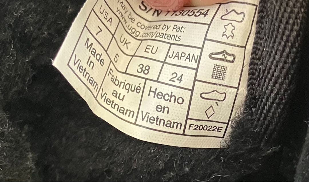 UGG ブラック ムートンブーツ 38