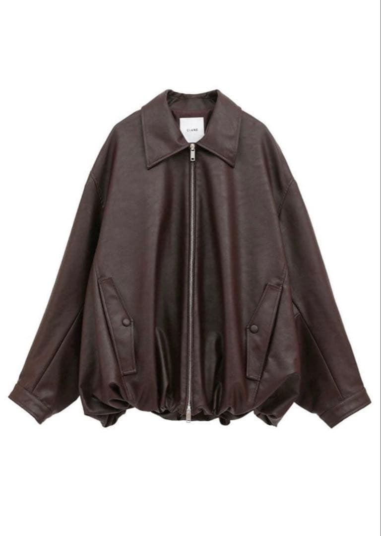 ジャケット・アウター CLANE FAKE LEATHER BALLOON JACKET