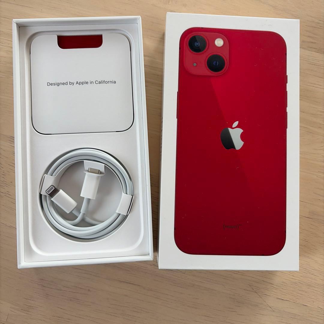 【美品】Apple iPhone 13 (RED) 本体　箱ケーブル付