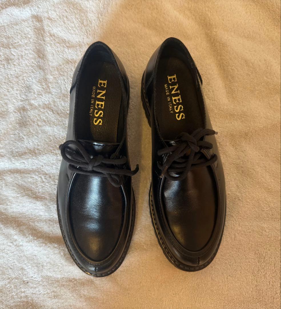 【新品】　ENESS エネス チロリアンシューズ ブラック 37