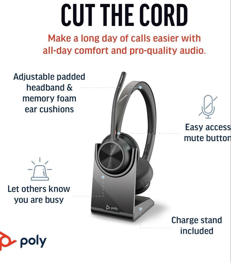 [新品-未使用] Poly ワイヤレスヘッドセット Voyager 4320