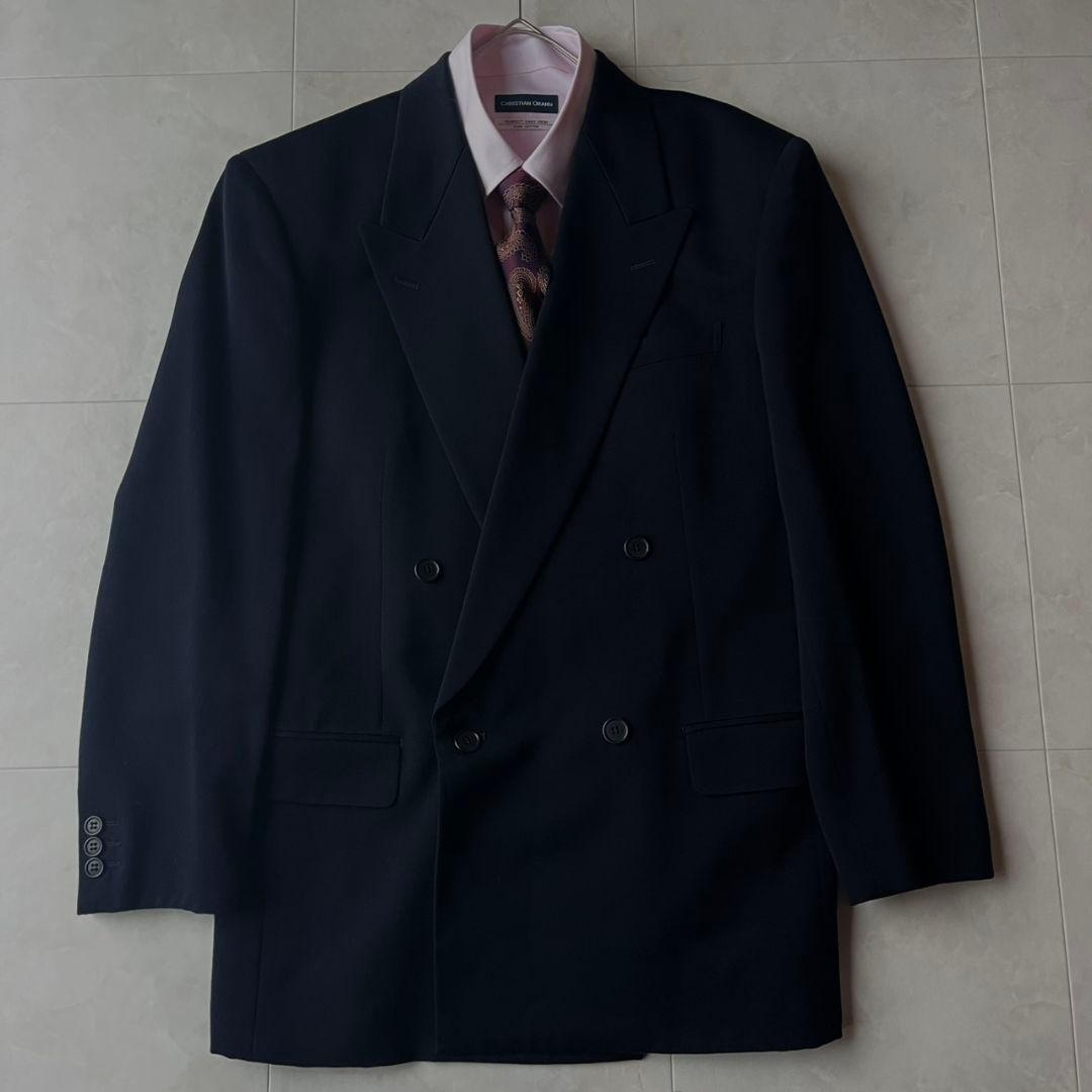 超希少✨極美品✨ペイトンプレイス　ダブルスーツ 豪華5点セット L 濃紺 ピンズ