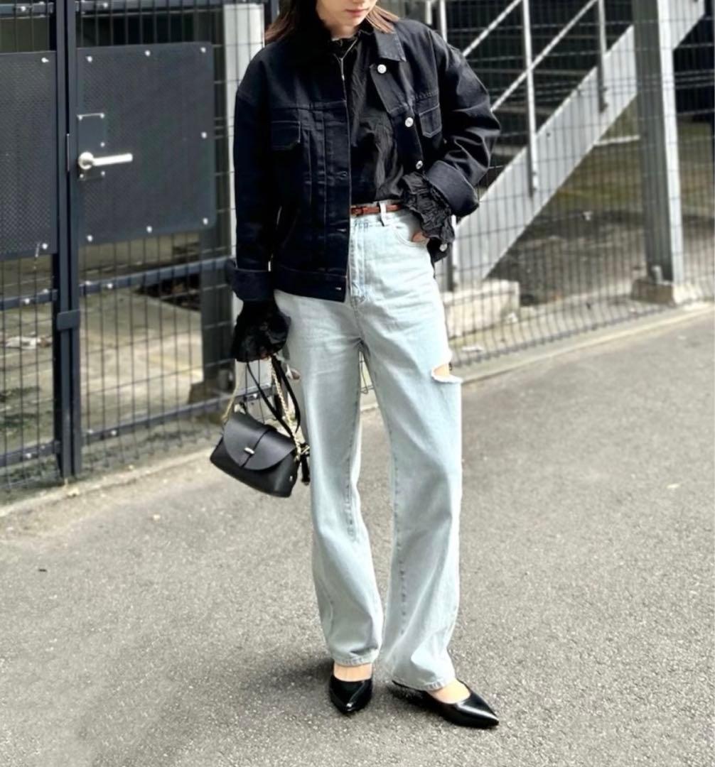 【新品】MAISON KITSUNE メゾンキツネ　ブラック デニム Gジャン